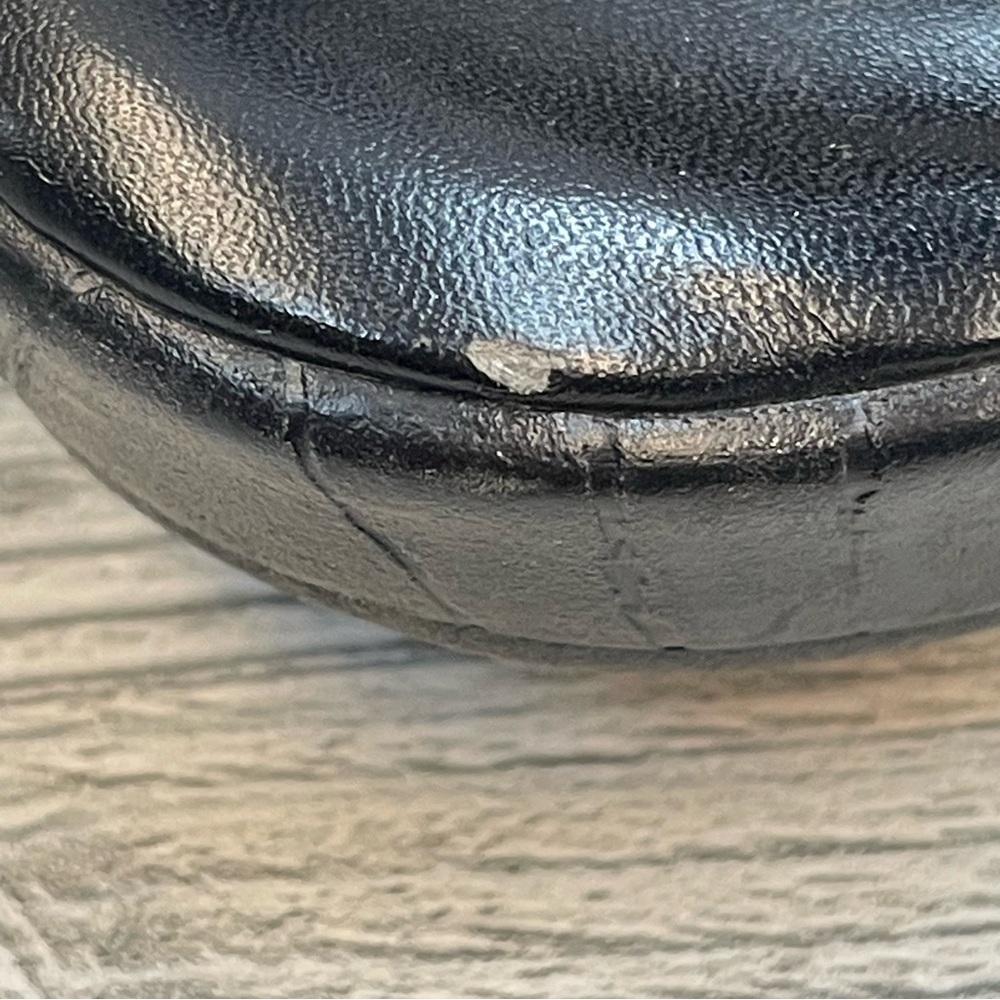 Black Leather Wedge Sandals Pillowtop Comfort Strappy Buckle 9.5W - Picture 8 of 10